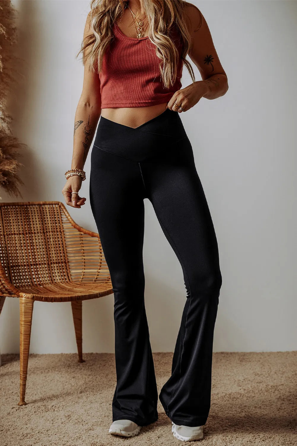 High Waist Bootcut Pants - Luxe4Everyday Pants