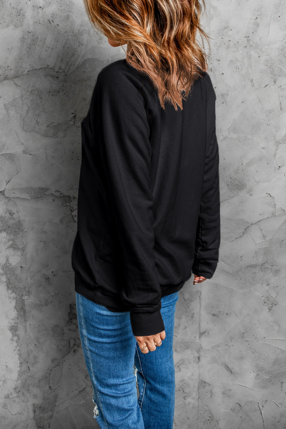 Pumpkin Round Neck Long Sleeve Sweatshirt - Luxe4Everyday Sweatshirt