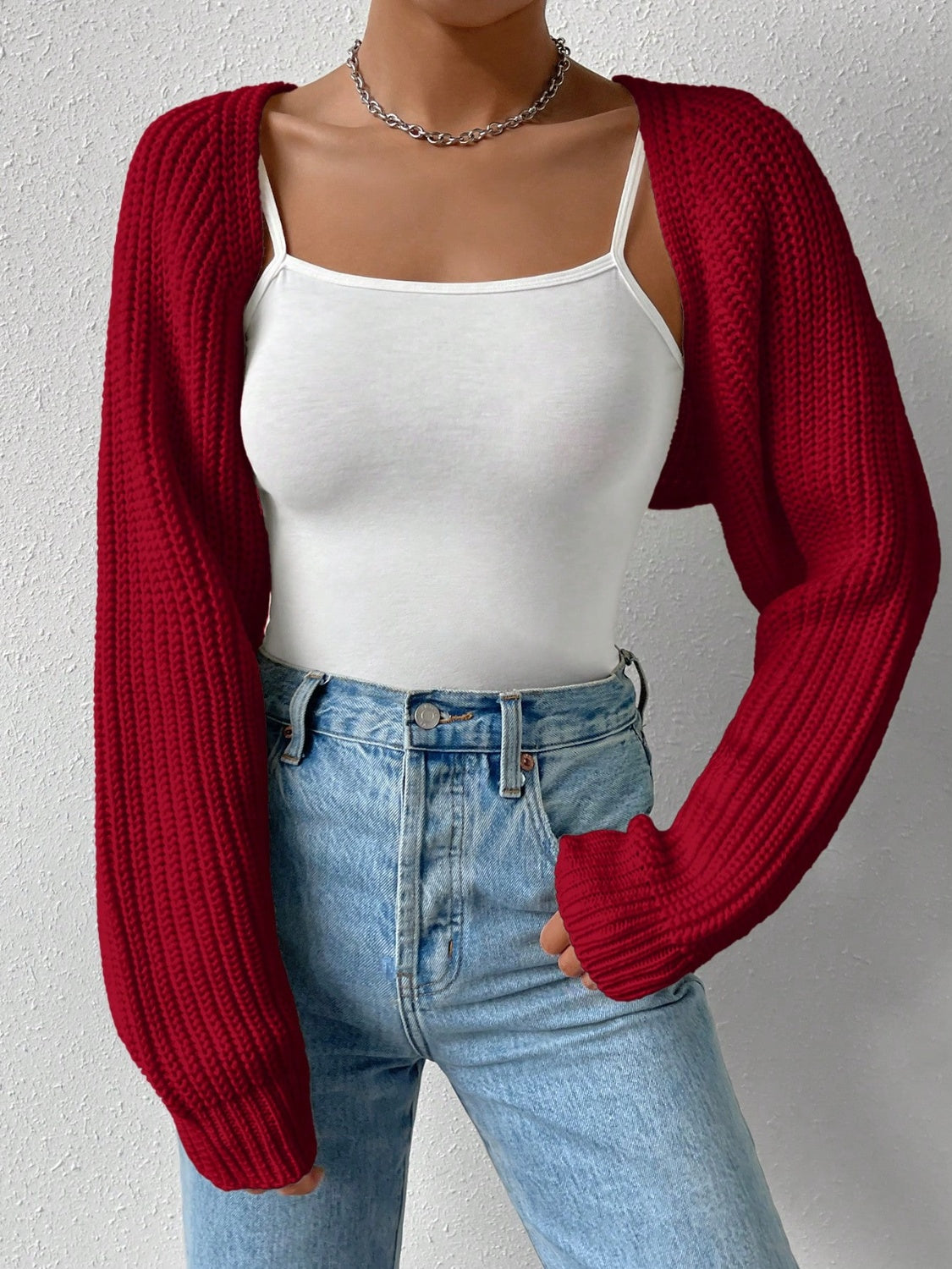 Honey Open Front Long Sleeve Cropped Cardigan - Luxe4Everyday Sweater