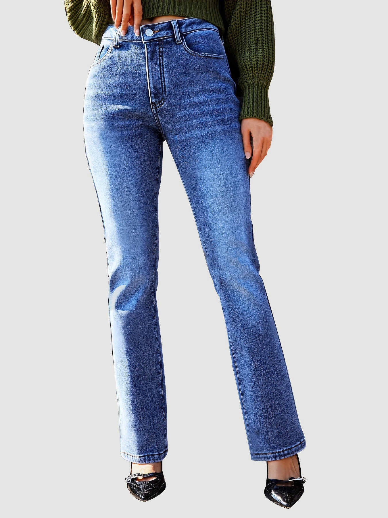 Straight Leg Jeans with Pockets - Luxe4Everyday Medium / XS Jeans