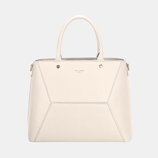 David Jones PU Leather Handbag - Luxe4Everyday Creamy White / One Size Bags