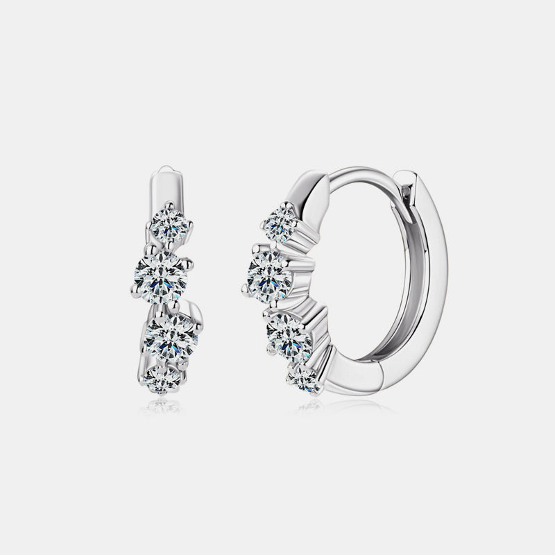 925 Sterling Silver Moissanite Huggie Earrings - Luxe4Everyday Earrings