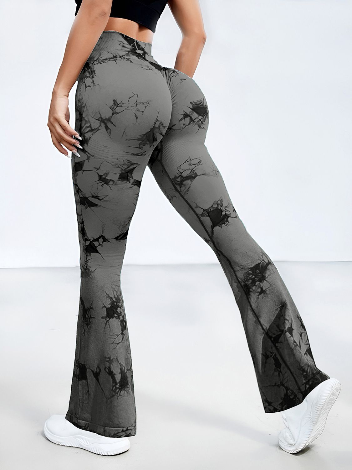 Tie-Dye High Waist Active Leggings - Luxe4Everyday Dark Gray / S Leggings