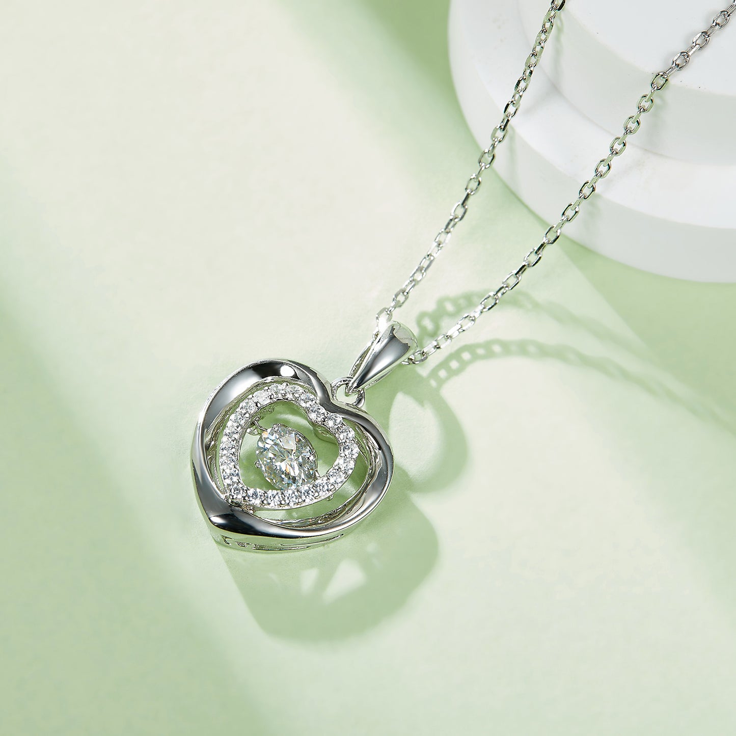 Moissanite 925 Sterling Silver Heart Necklace - Luxe4Everyday Necklace