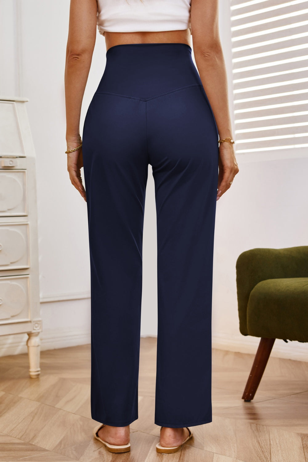 High Waist Wide Leg Pants with Pockets - Luxe4Everyday Pants