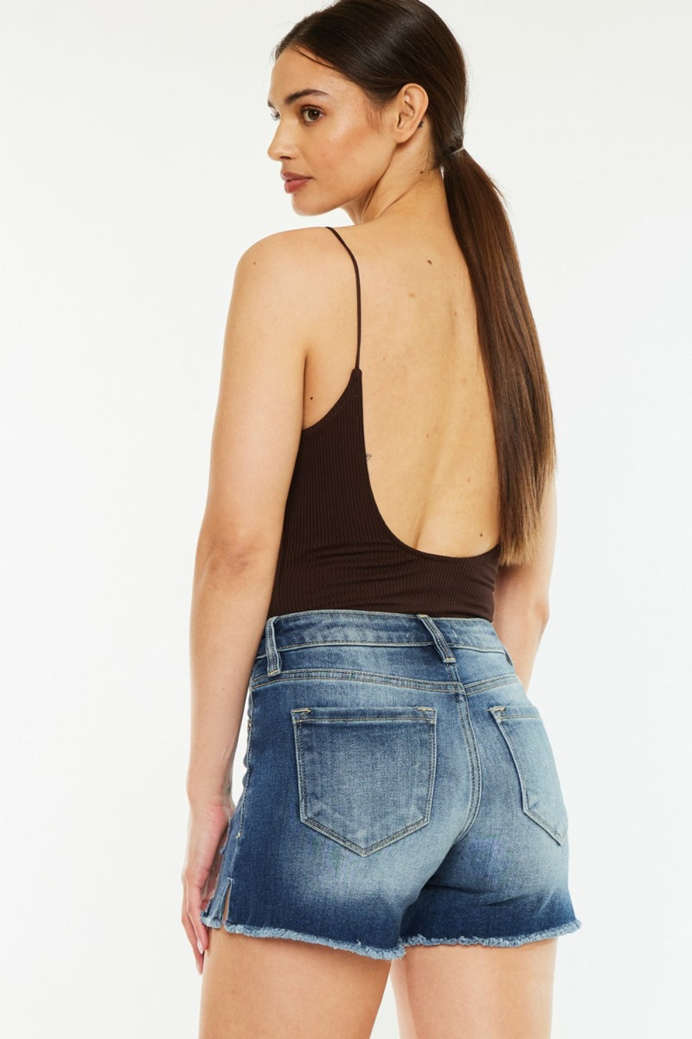 Kancan High Waist Raw Hem Denim Shorts - Luxe4Everyday Shorts