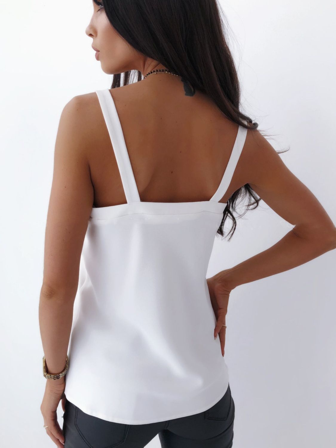 V-Neck Wide Strap Cami - Luxe4Everyday White / S Shirt