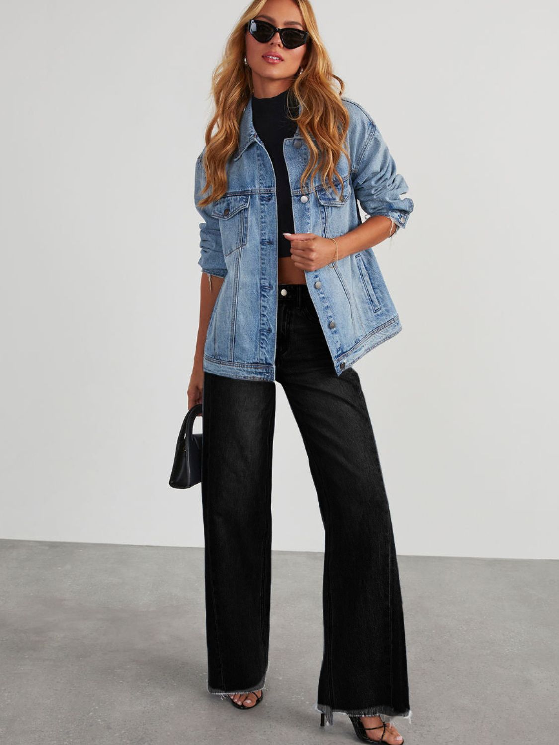 Raw Hem Wide Leg Jeans with Pockets - Luxe4Everyday Jeans