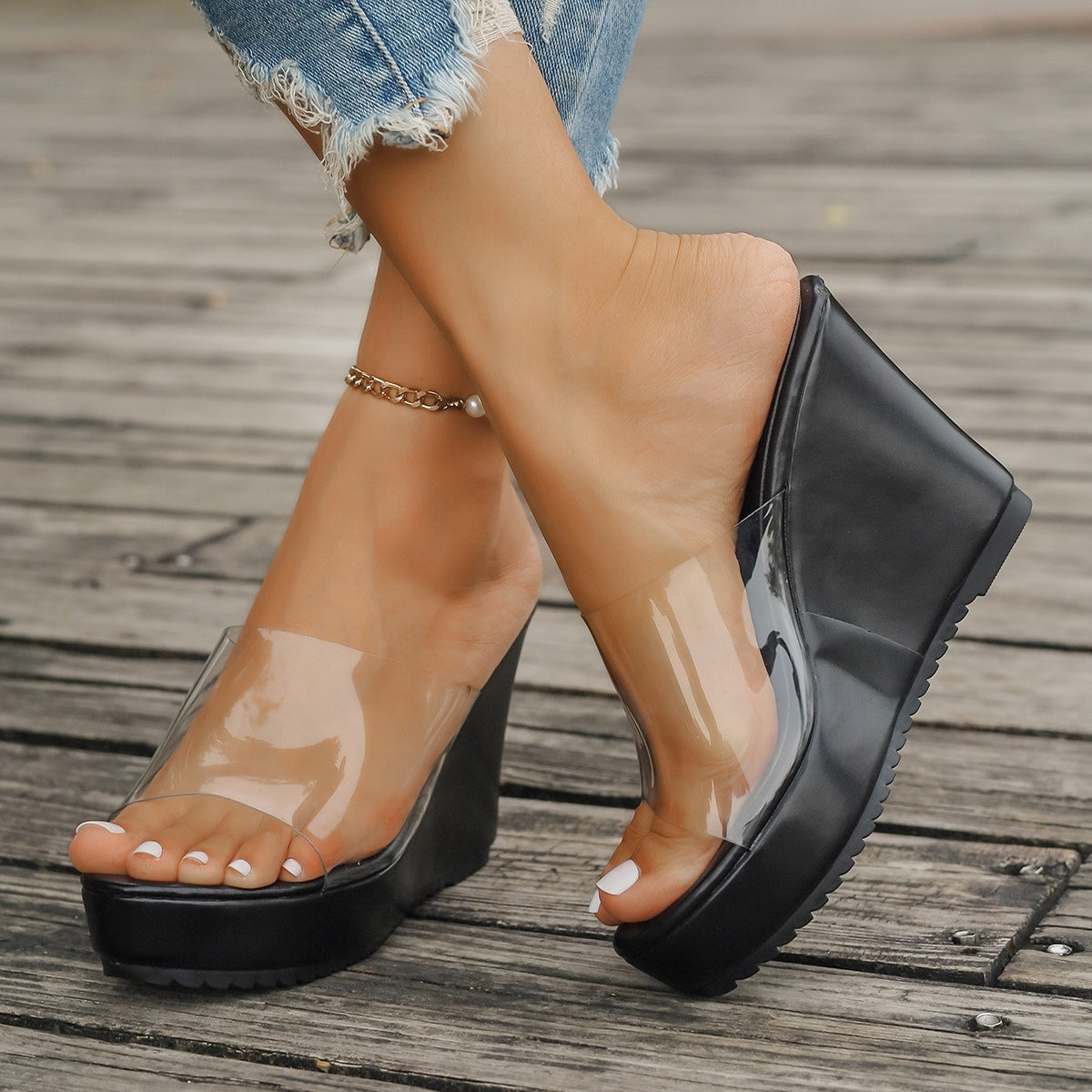 Open Toe Wedge Sandals - Luxe4Everyday Shoes