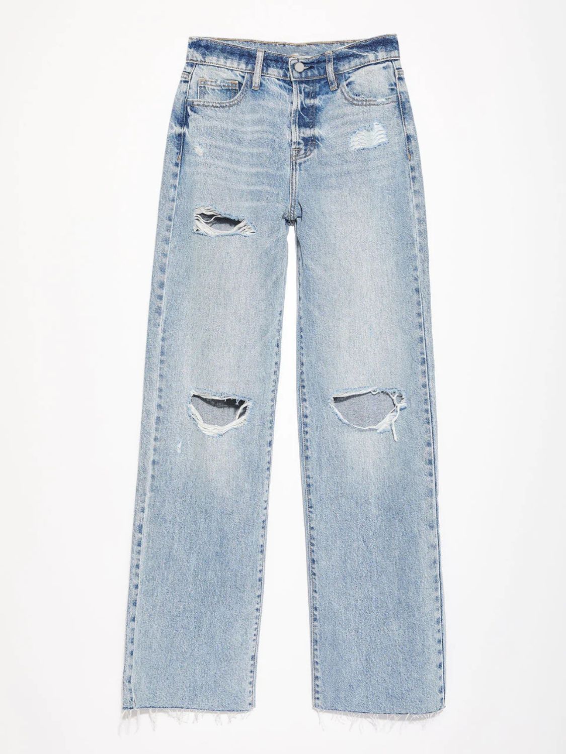 Distressed Straight Leg Jeans with Pockets - Luxe4Everyday Jeans