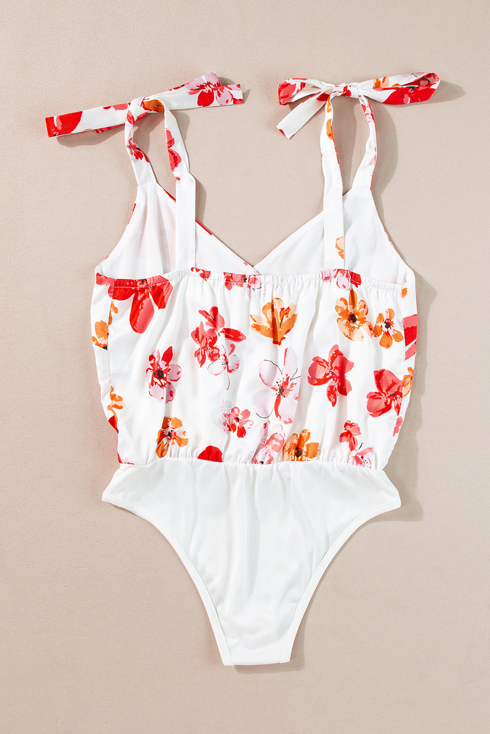 Tied Printed Surplice Sleeveless Bodysuit - Luxe4Everyday Floral / M Bodysuit