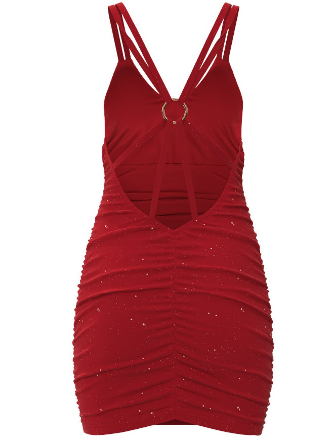 Glitter Double Spaghetti Straps Mini Dress - Luxe4Everyday Hot Pink / S Dress