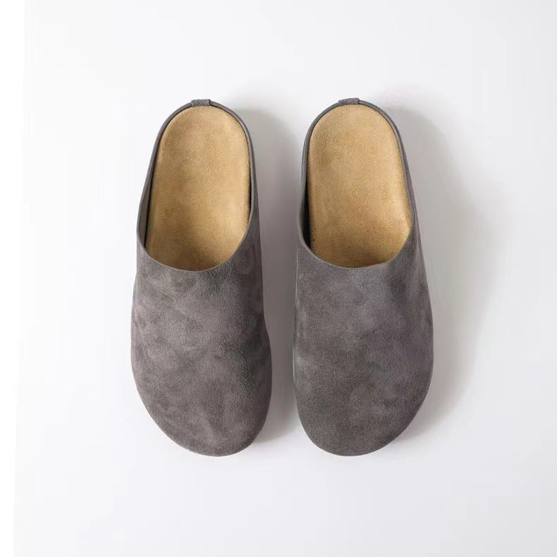 Suede Round Toe Slip-Ons - Luxe4Everyday Taupe / 35(US4) Shoes