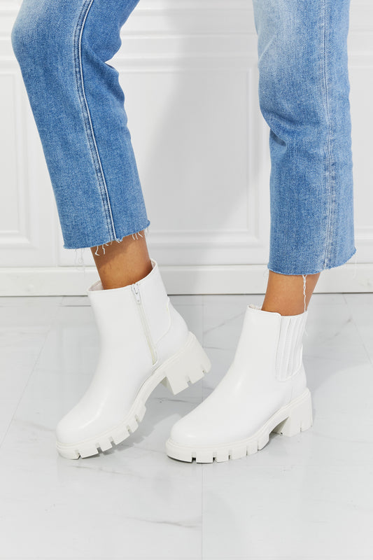 MMShoes What It Takes Lug Sole Chelsea Boots in White - Luxe4Everyday White / 6 Boots