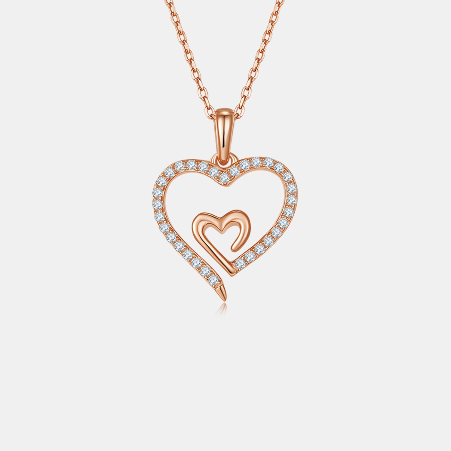 Moissanite 925 Sterling Silver Heart Pendant Necklace - Luxe4Everyday Necklace