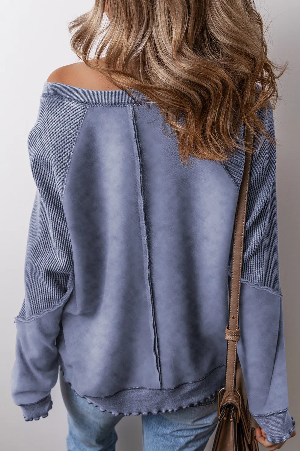 Exposed Seam Long Sleeve Sweatshirt - Luxe4Everyday Sweater