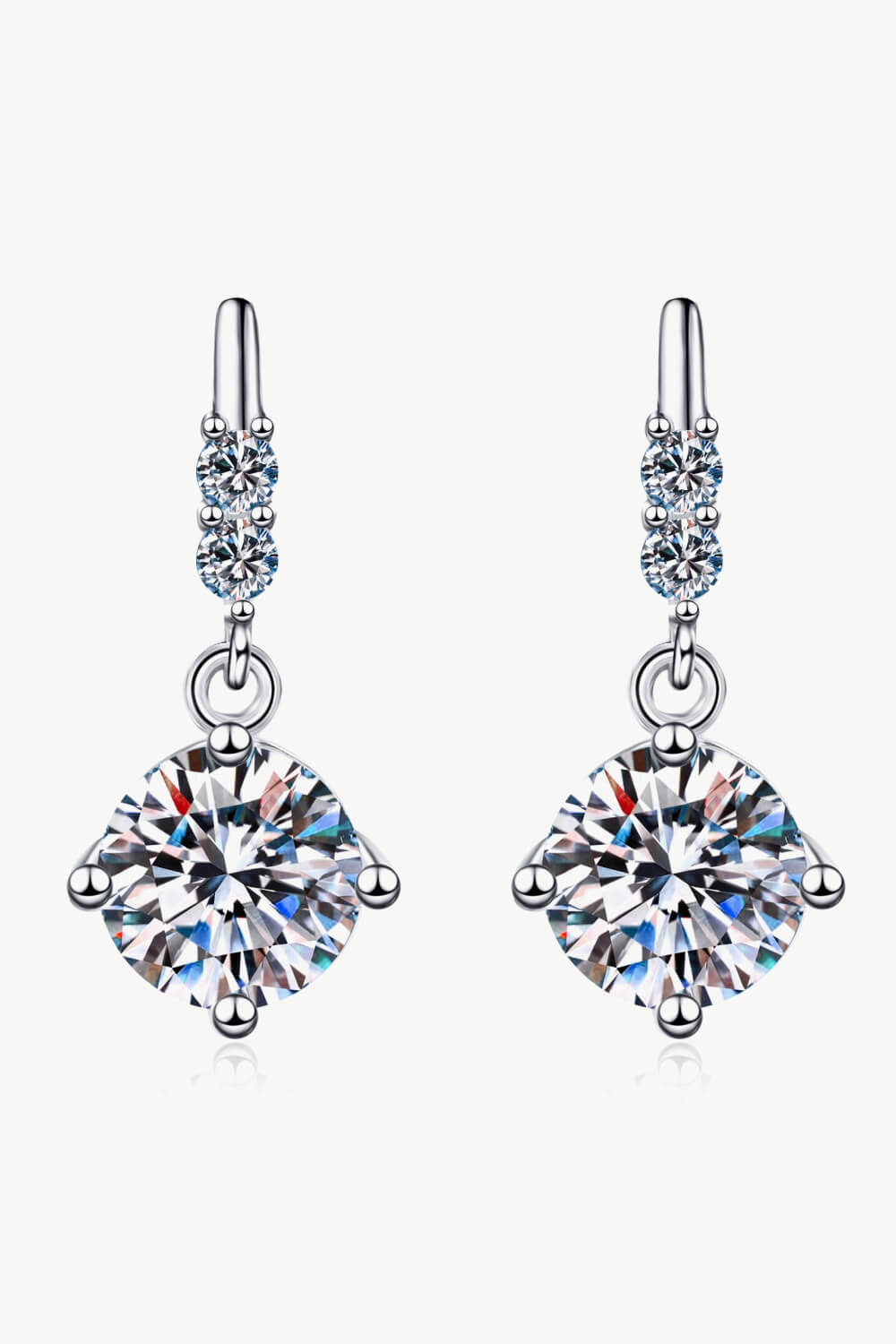 Moissanite Drop Earrings - Luxe4Everyday Silver / One Size Earrings