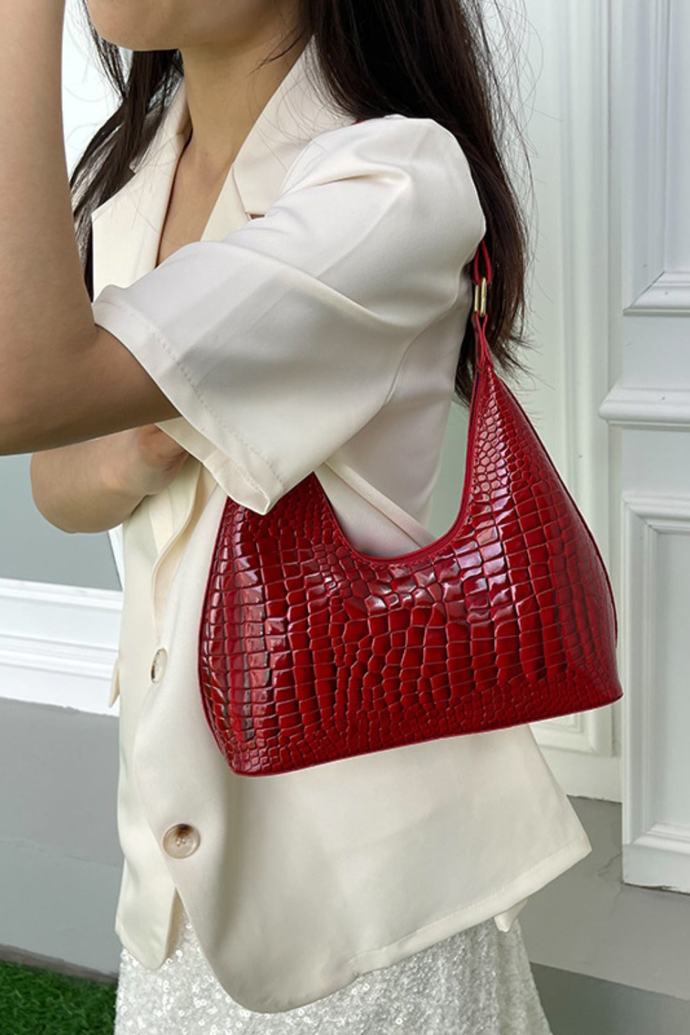 PU Leather Stone Texture Shoulder Bag - Luxe4Everyday Bags