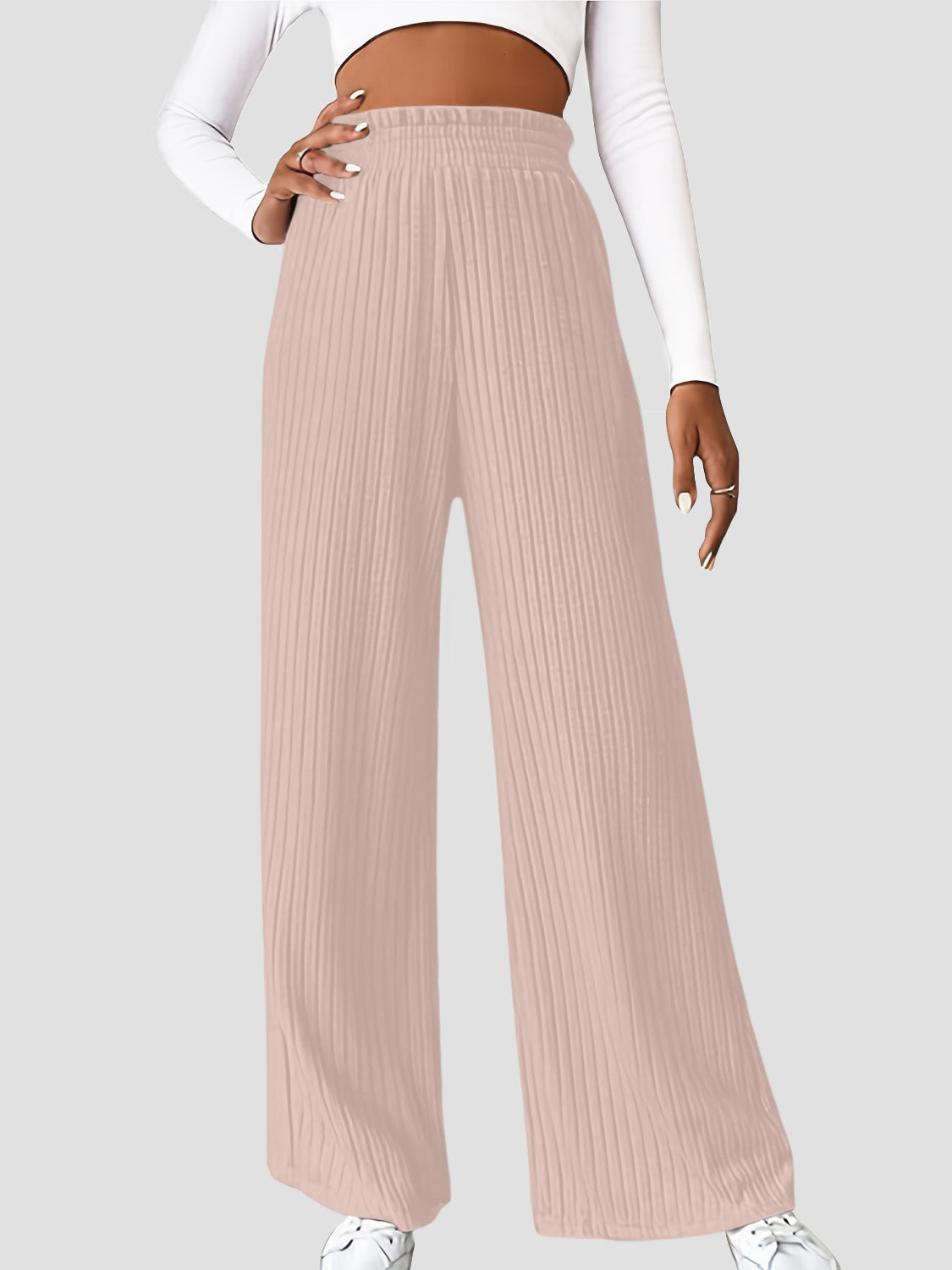 Ribbed High Waist Pants - Luxe4Everyday Watermelon pink / S Pants