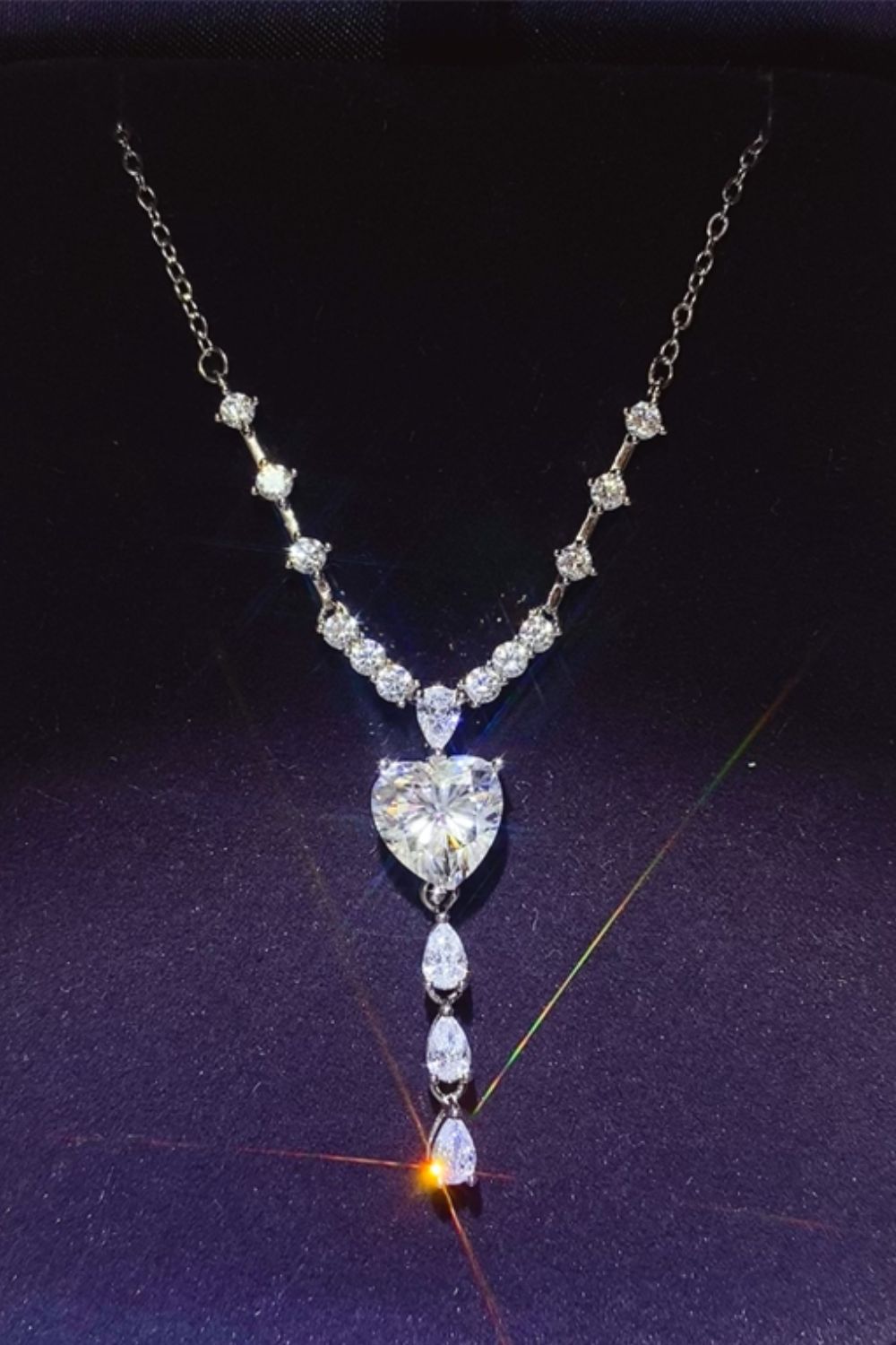 3 Carat Moissanite 925 Sterling Silver Drop Necklace - Luxe4Everyday Silver / One Size Necklace