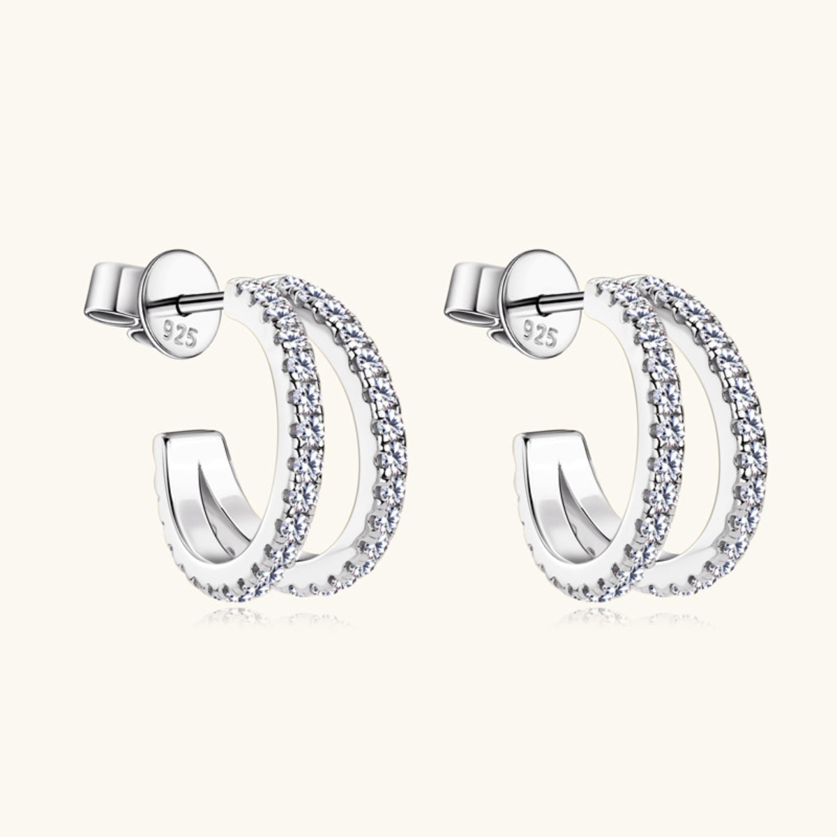 Moissanite 925 Sterling Silver C-Hoop Earrings - Luxe4Everyday Earrings