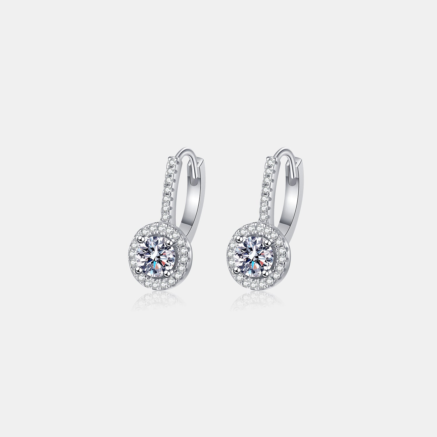 1 Carat Moissanite 925 Sterling Silver Earrings - Luxe4Everyday Silver / One Size Earrings