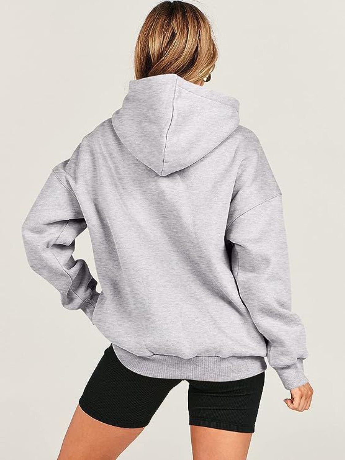 Dropped Shoulder Long Sleeve Hoodie - Luxe4Everyday Hoodie