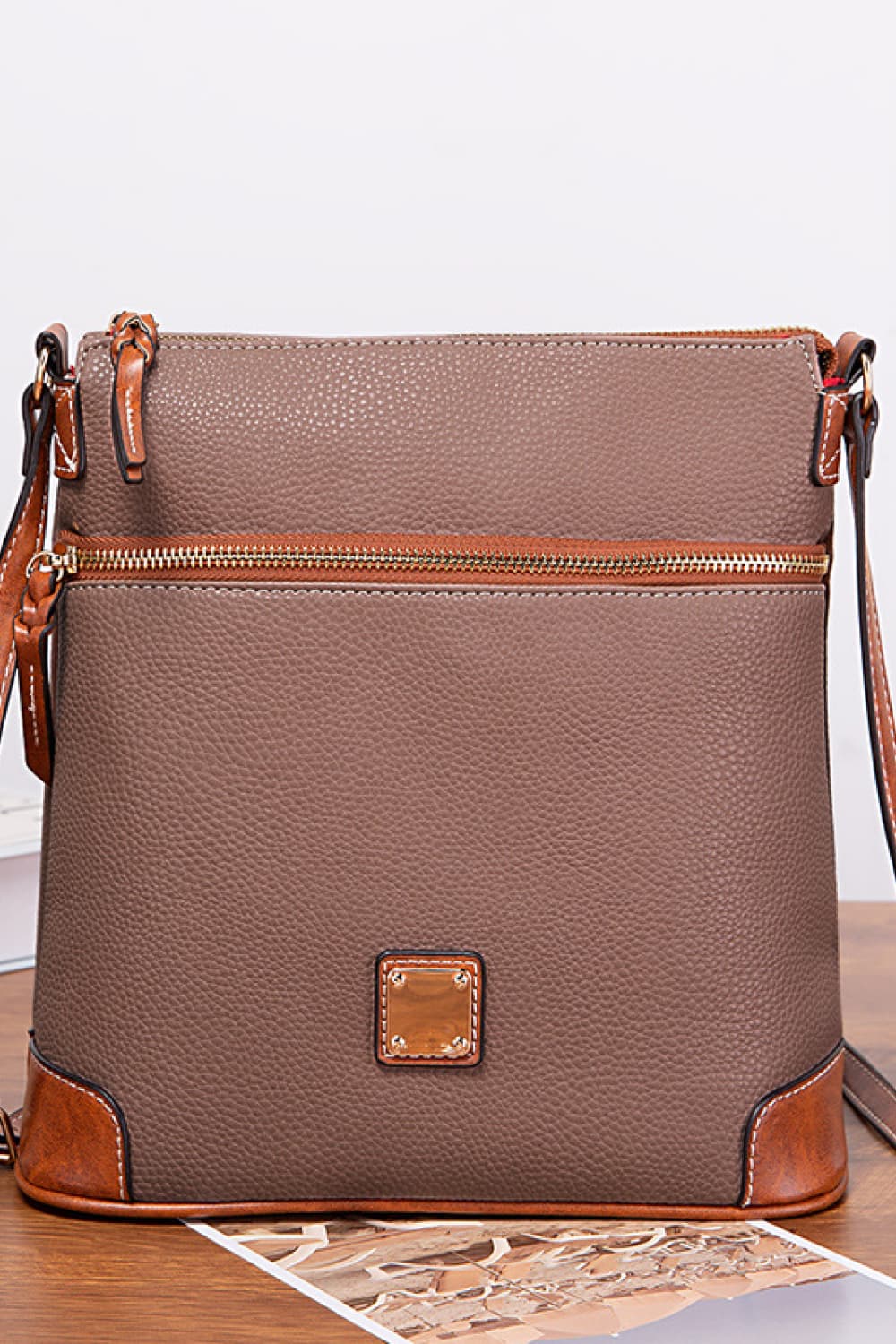 PU Leather Crossbody Bag - Luxe4Everyday Taupe / One Size Bags