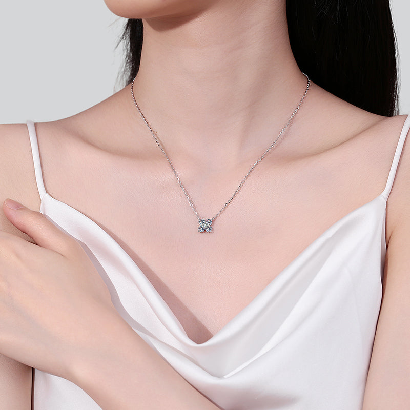 1.26 Carat Moissanite 925 Sterling Silver Geometric Shape Pendant Necklace - Luxe4Everyday Silver / One Size Necklace