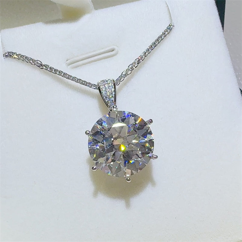 10 Carat Moissanite 925 Sterling Silver Pendant Necklace - Luxe4Everyday Necklace