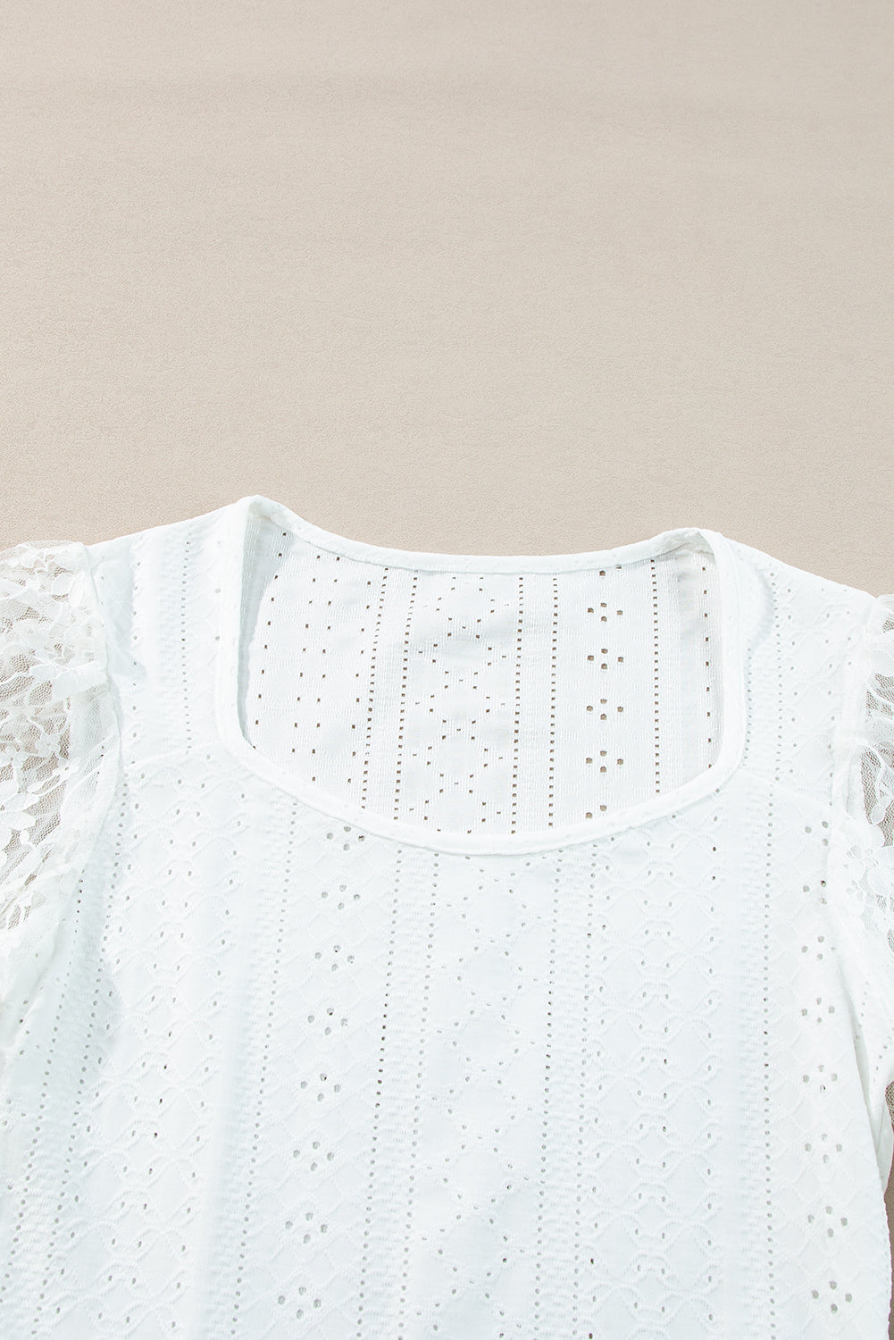 Eyelet Lace Long Sleeve Bodysuit - Luxe4Everyday White / S Bodysuits