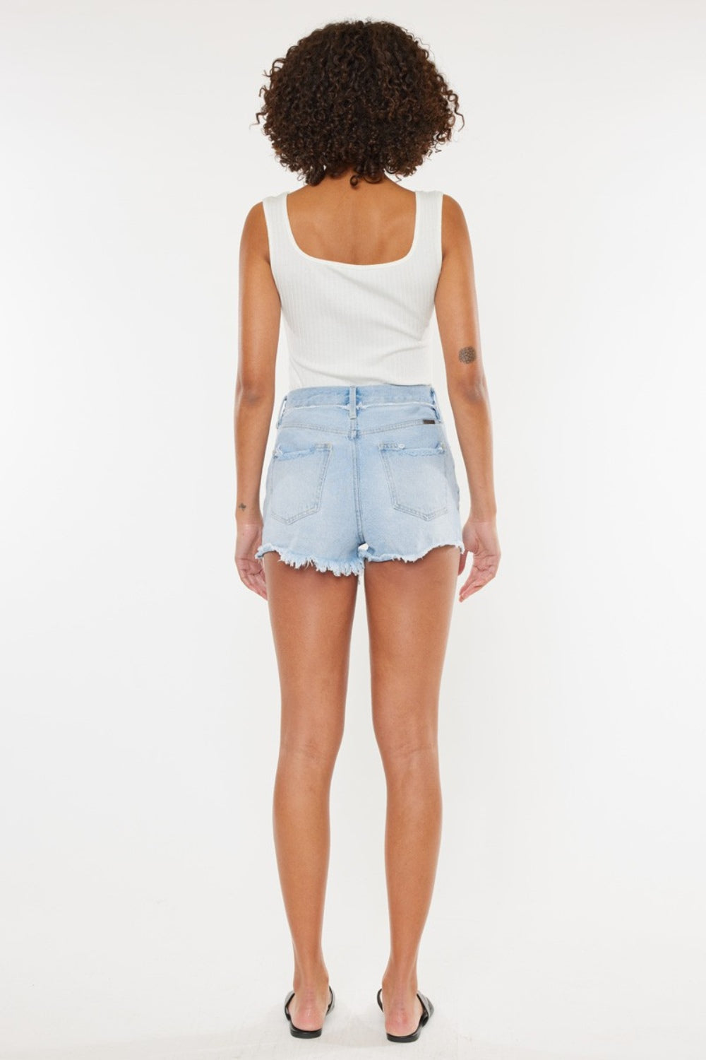 Kancan Distressed Button Fly Denim Shorts - Luxe4Everyday Shorts