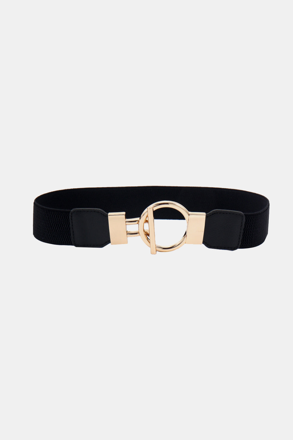 Circle Shape Buckle Zinc Alloy Buckle PU Leather Belt - Luxe4Everyday Black / One Size Belt