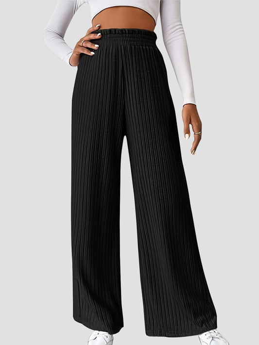 Ribbed High Waist Pants - Luxe4Everyday Black / S Pants