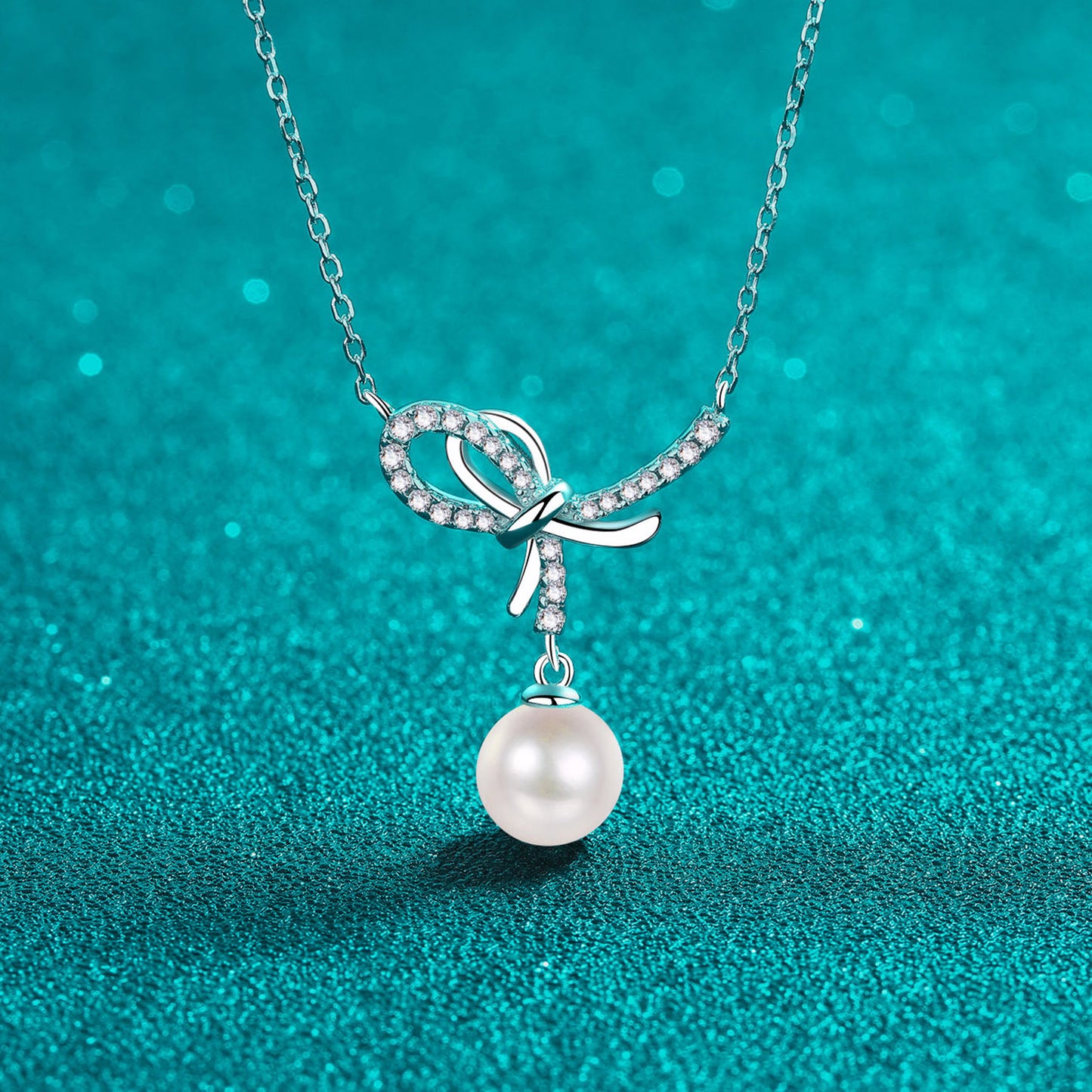 Natural Pearl Pendant Moissanite 925 Sterling Silver Necklace - Luxe4Everyday Necklace