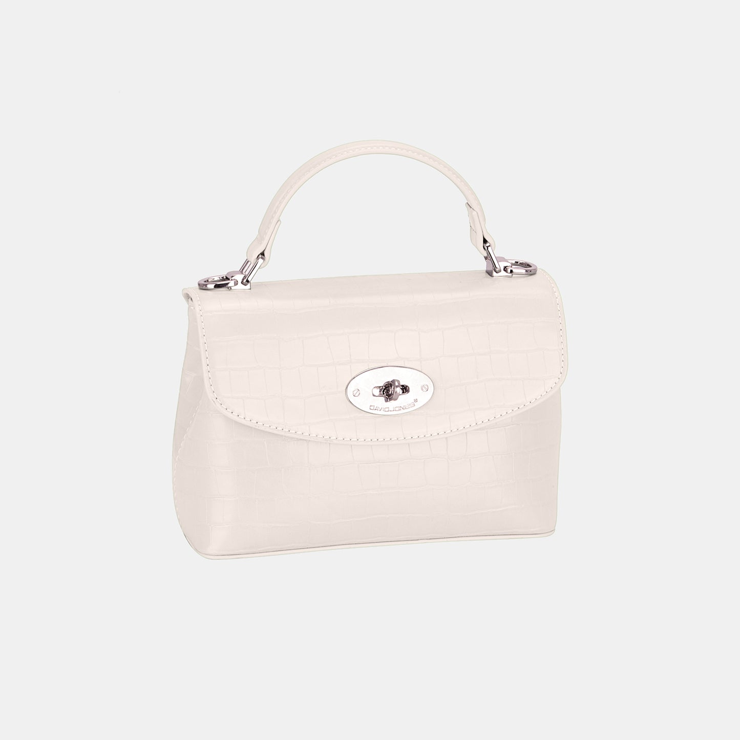 David Jones Texture PU Leather Handbag - Luxe4Everyday Creamy White / One Size Bags