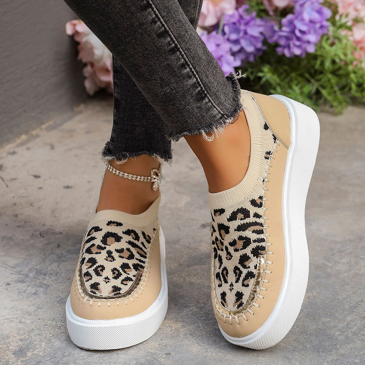 Leopard Round Toe Platform Sneakers - Luxe4Everyday Leopard / 36(US5) Shoes