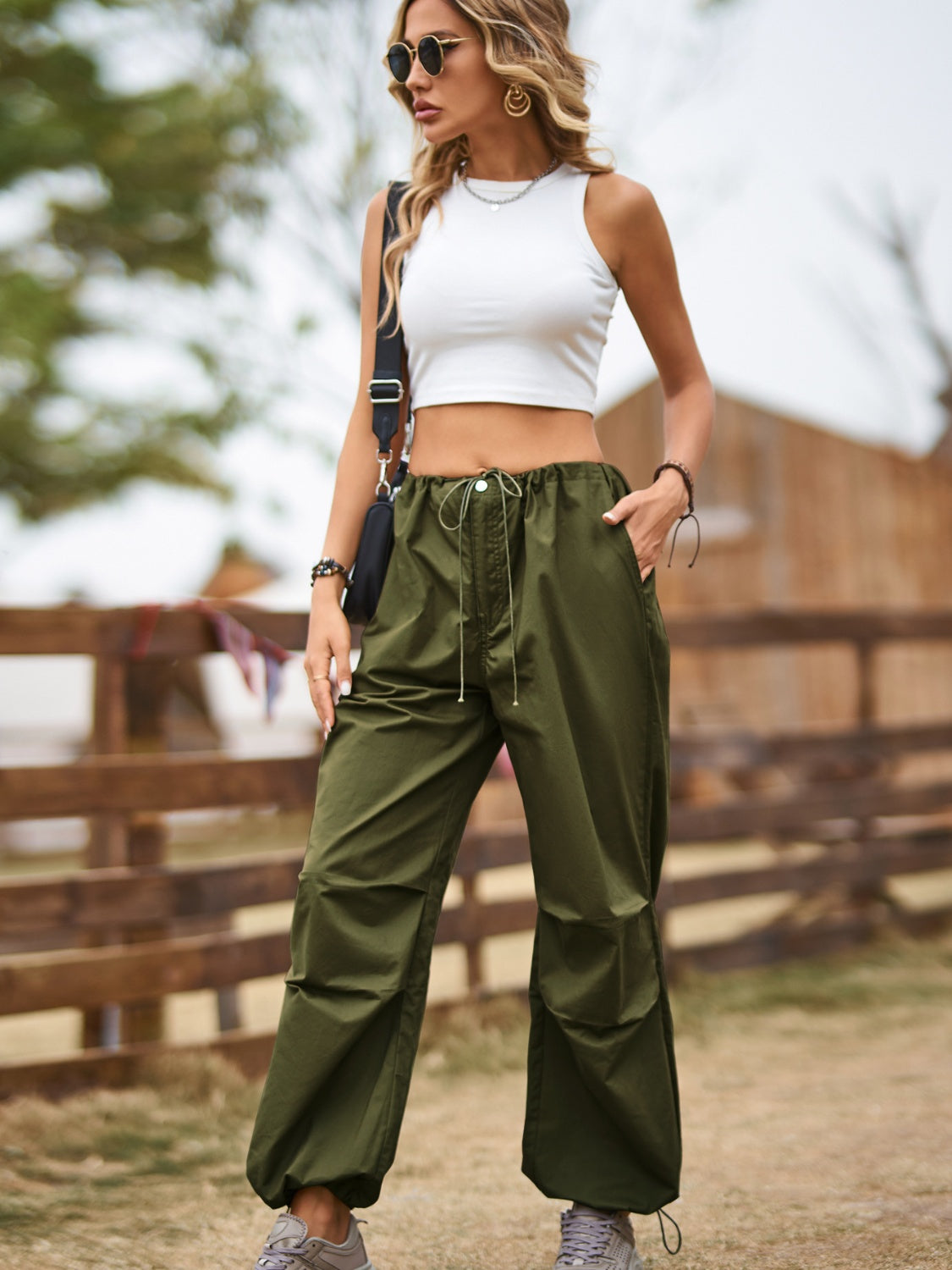 Drawstring Joggers with Pockets - Luxe4Everyday Pants