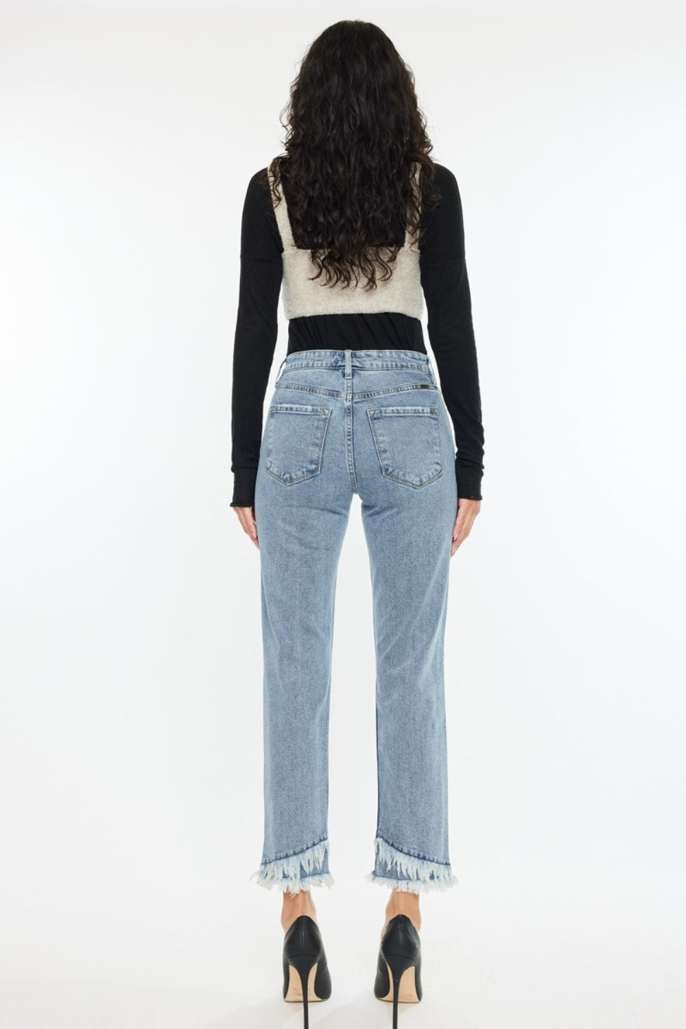 Kancan Raw Hem High Rise Straight Jeans - Luxe4Everyday Jeans