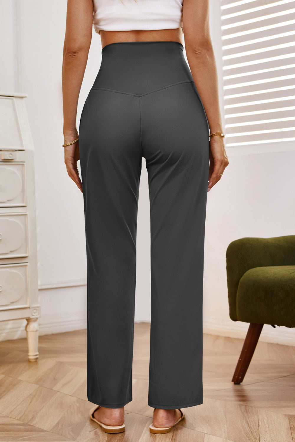 High Waist Wide Leg Pants with Pockets - Luxe4Everyday Pants