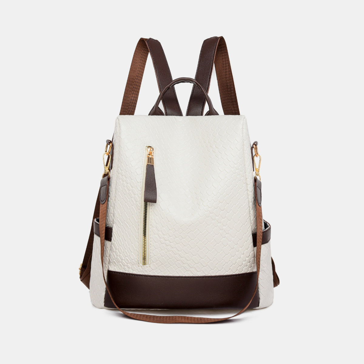 PU Leather Backpack Bag - Luxe4Everyday Ivory / One Size Bags