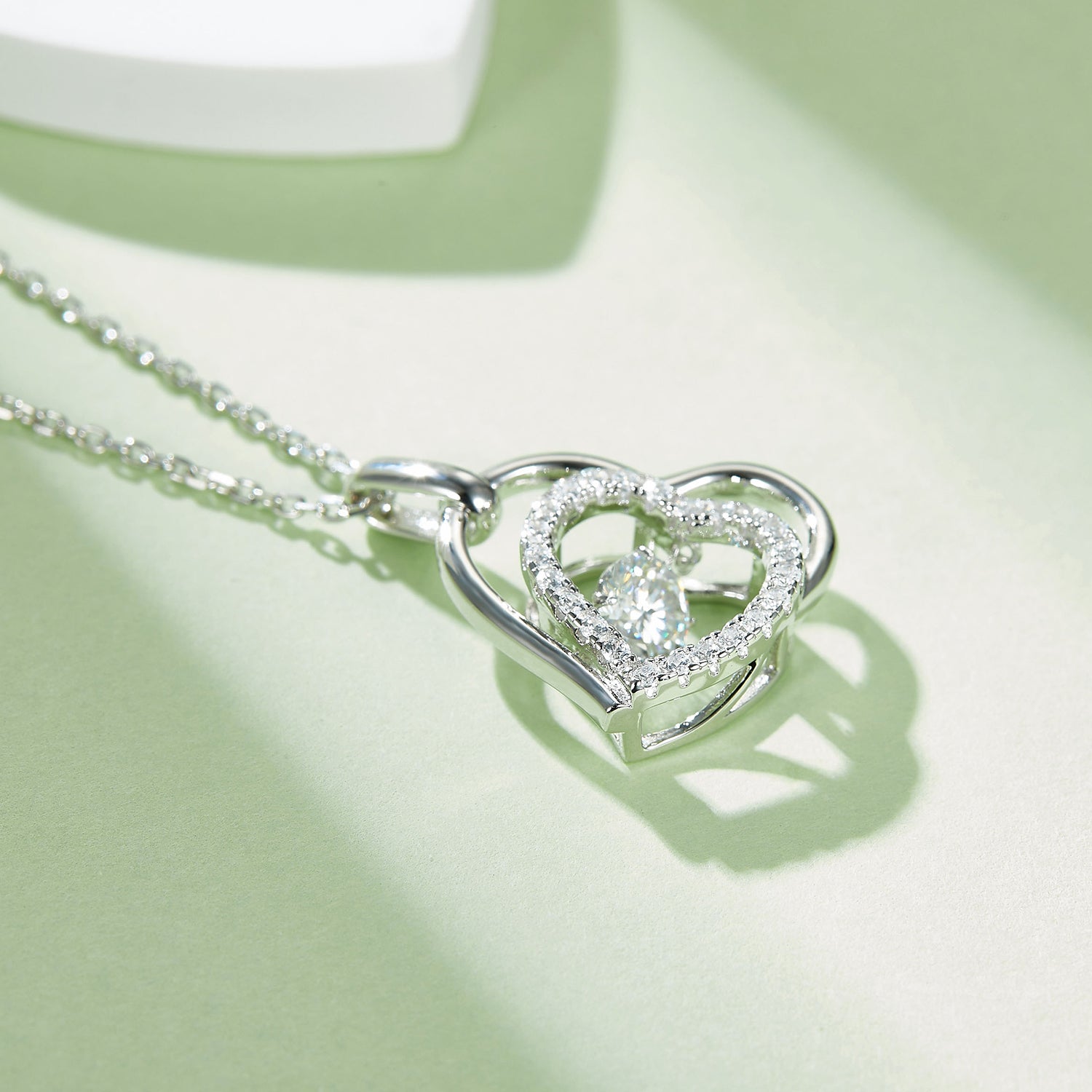 Moissanite 925 Sterling Silver Heart Necklace - Luxe4Everyday Necklace