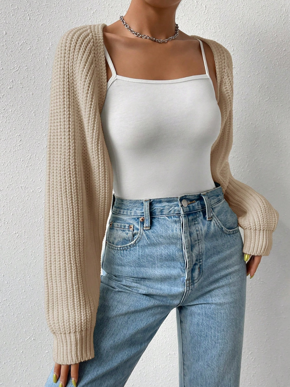 Honey Open Front Long Sleeve Cropped Cardigan - Luxe4Everyday Sweater