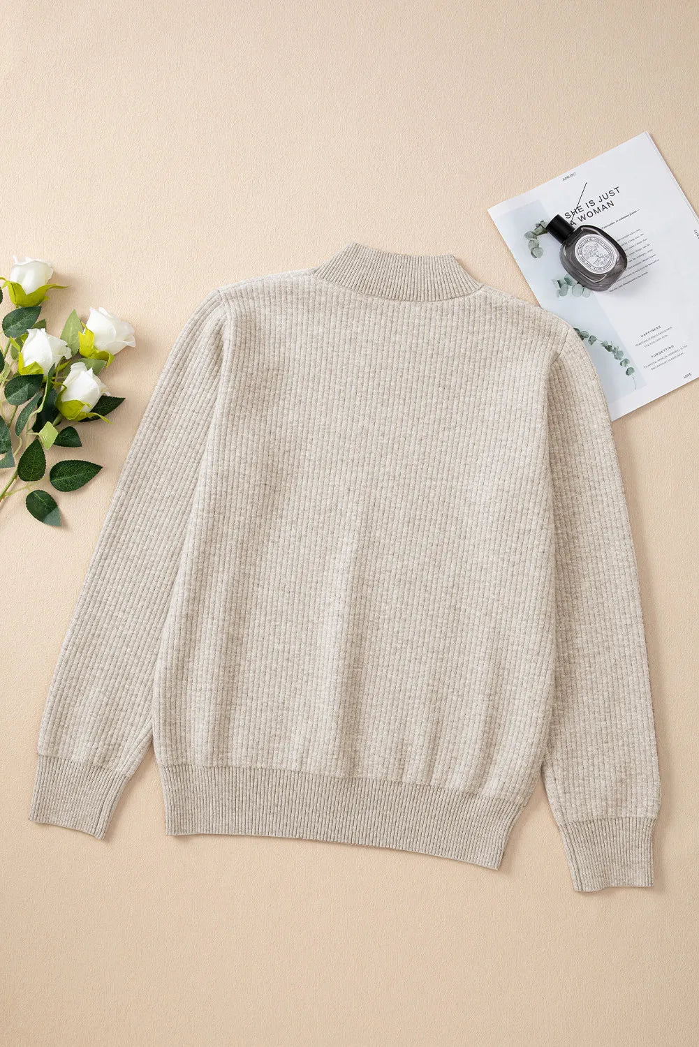 Mock Neck Long Sleeve Sweater - Luxe4Everyday Sweater