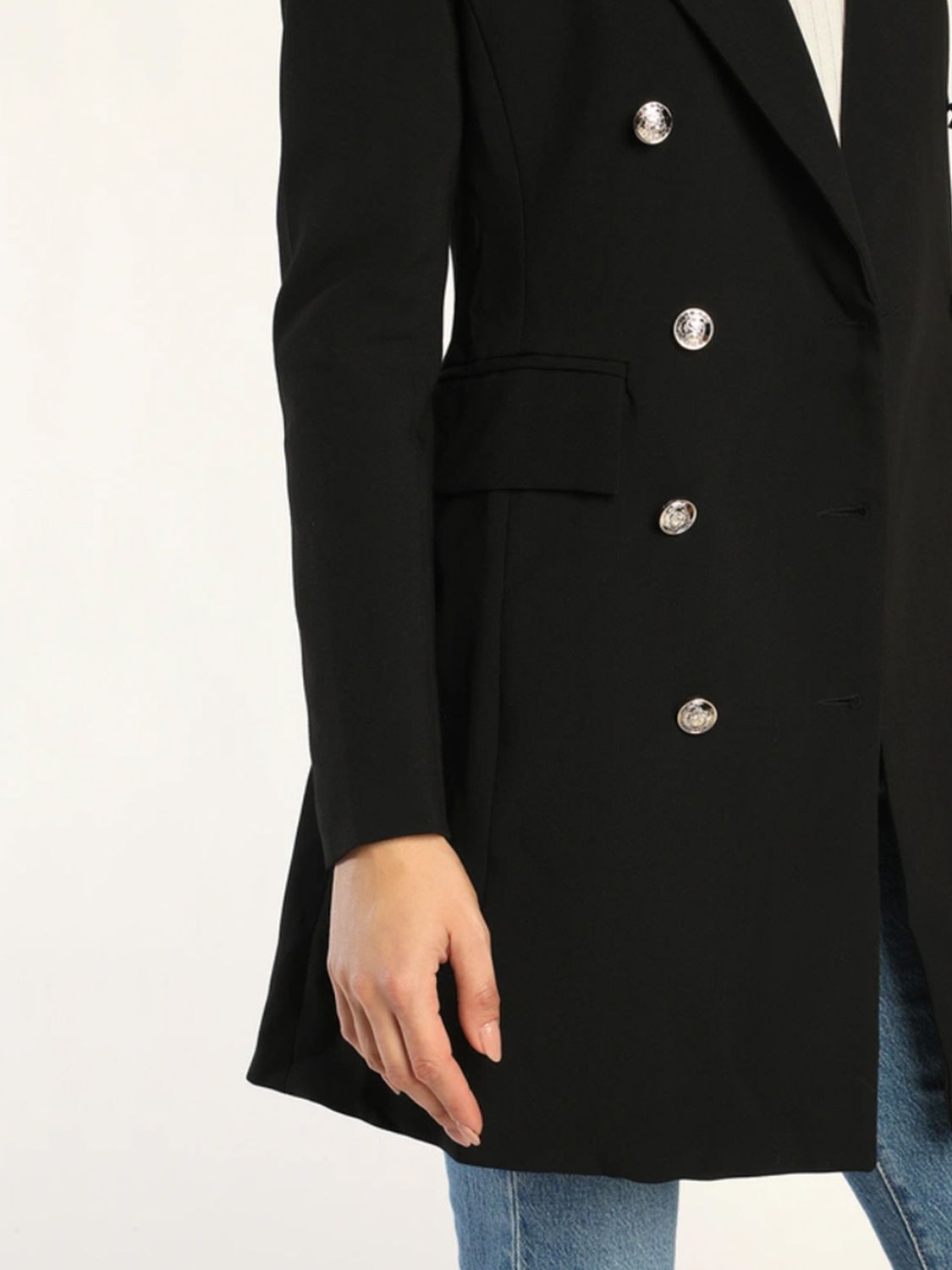 Lapel Collar Long Sleeve Blazer - Luxe4Everyday Black / S Blazer