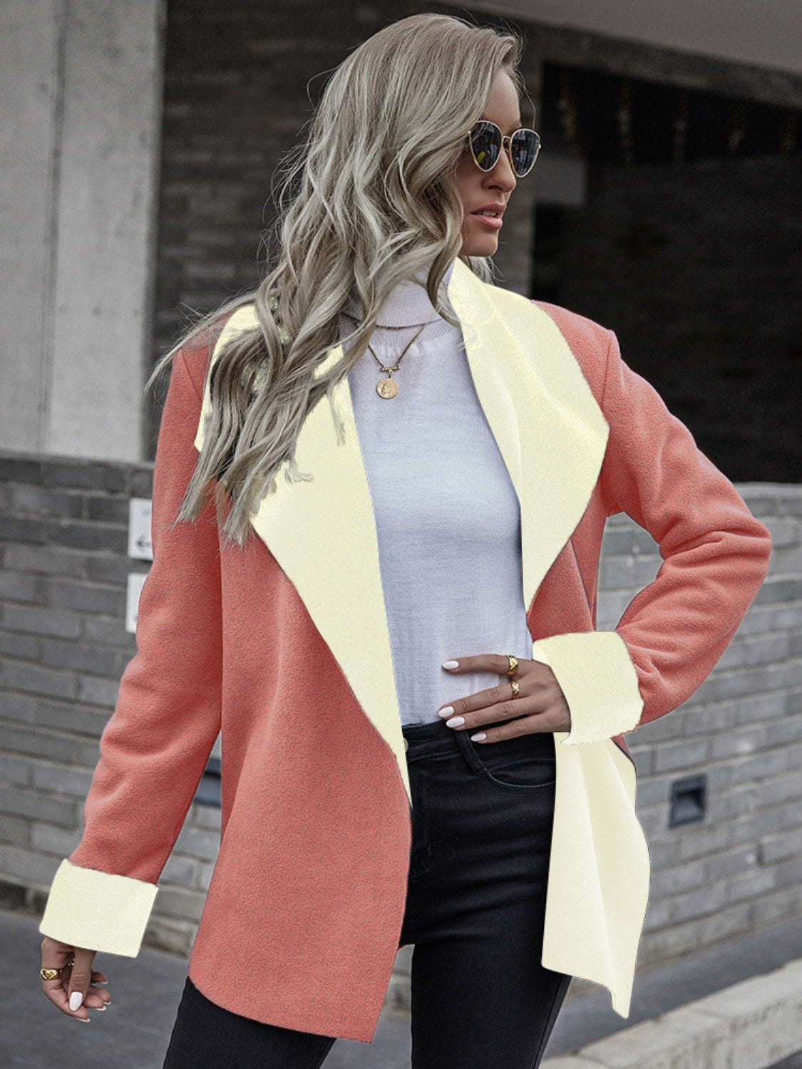 Open Front Long Sleeve Jacket - Luxe4Everyday Coat