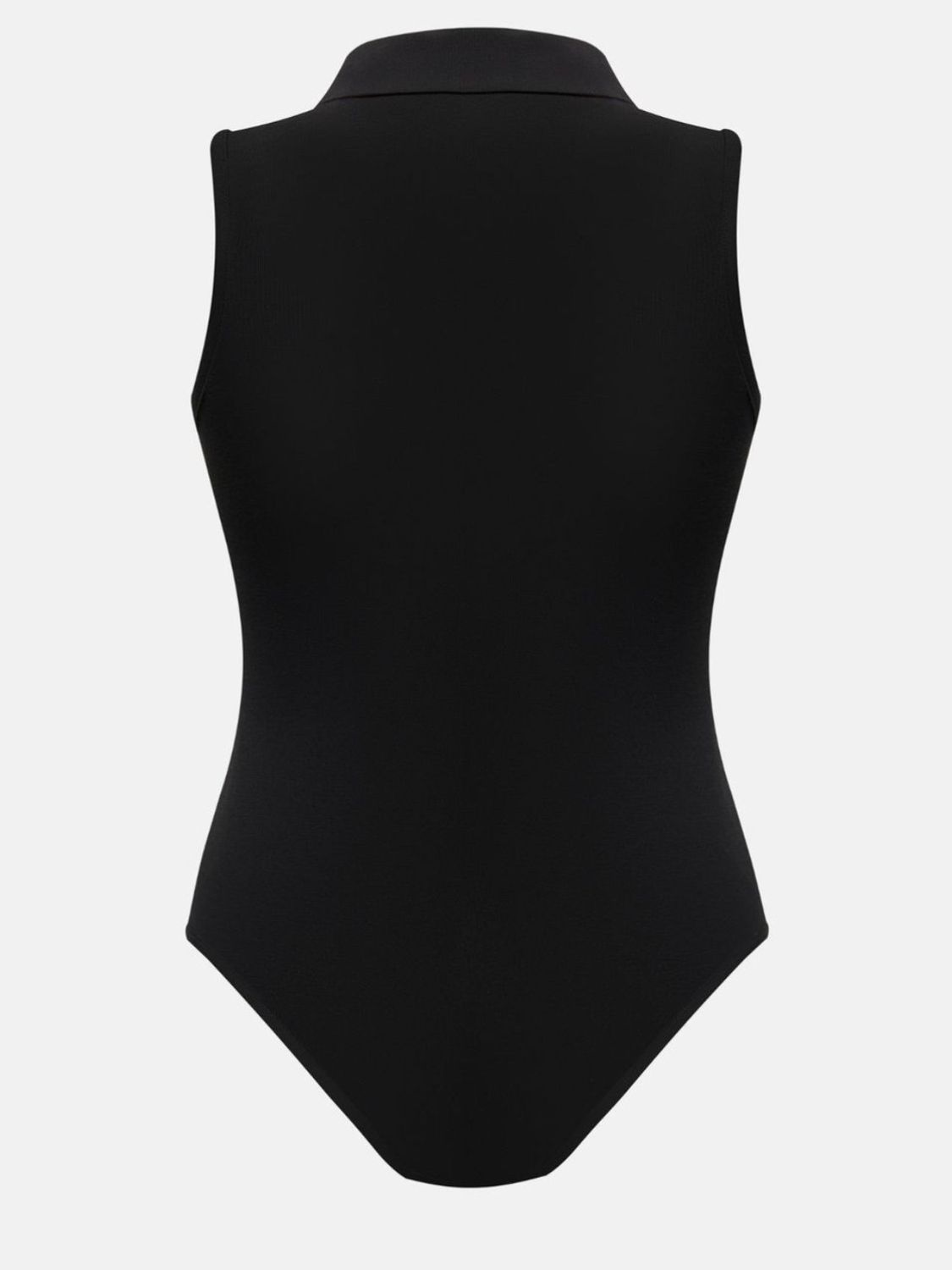 Quarter Zip Collared Neck Sleeveless Bodysuit - Luxe4Everyday Bodysuit