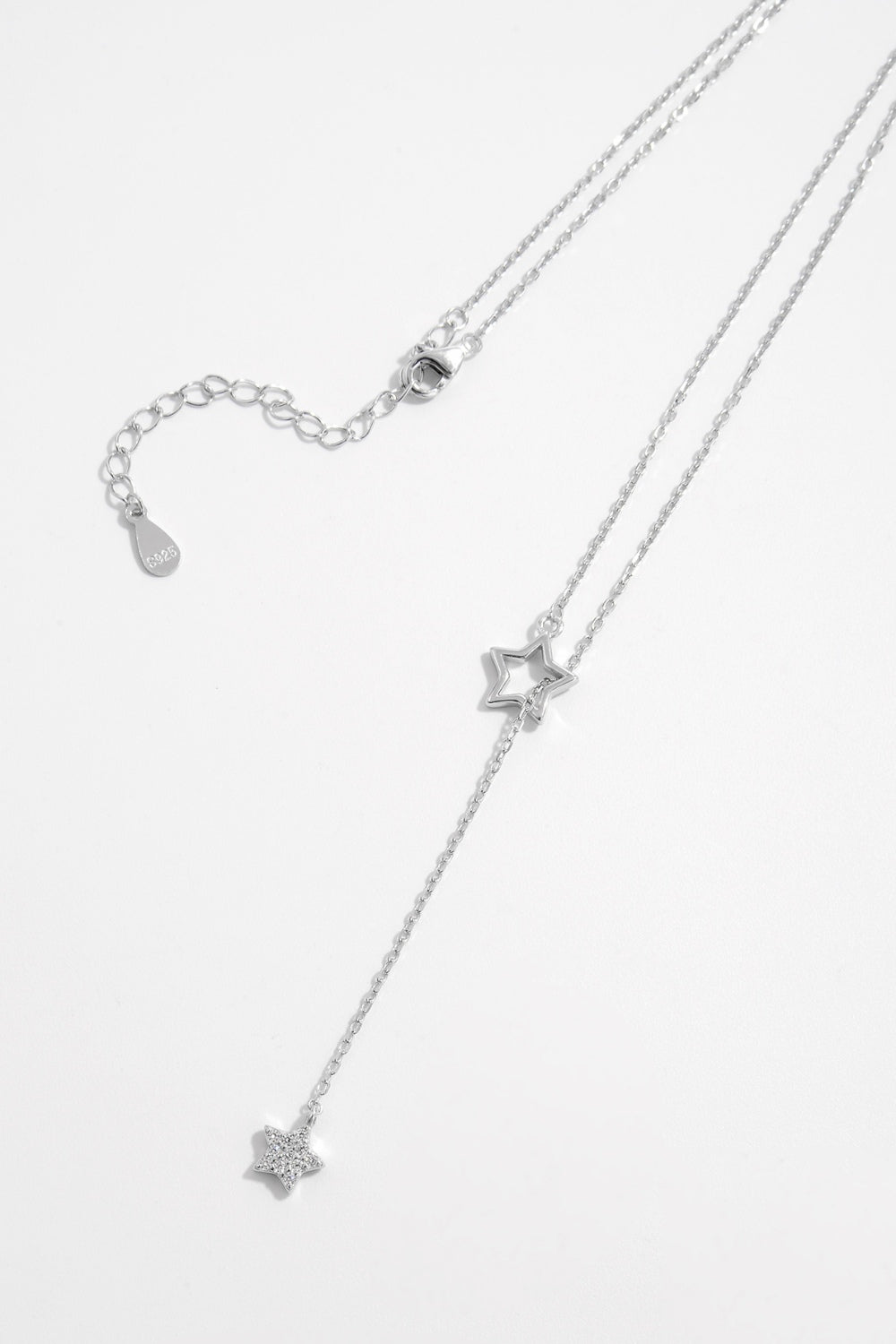 925 Sterling Silver Zircon Star Drop Necklace - Luxe4Everyday Necklace