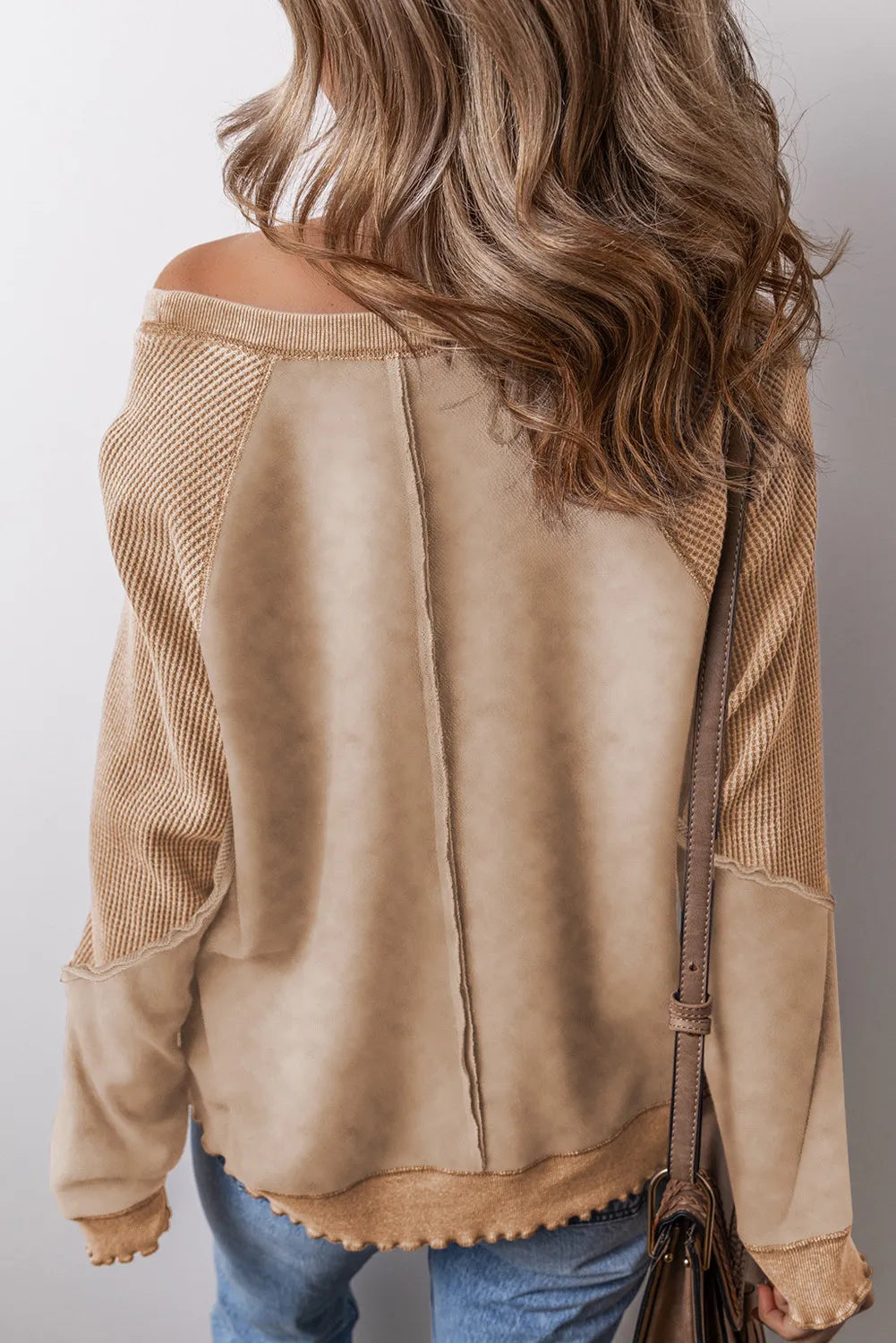 Exposed Seam Long Sleeve Sweatshirt - Luxe4Everyday Sweater