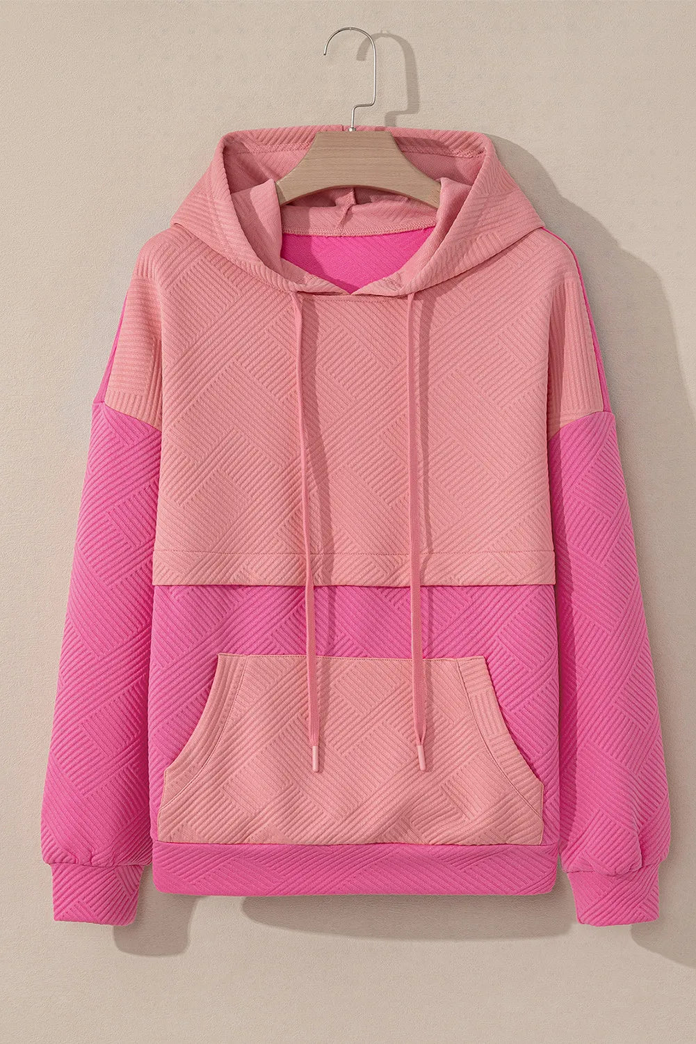 Drawstring Color Block Long Sleeve Hoodie - Luxe4Everyday Hoodie